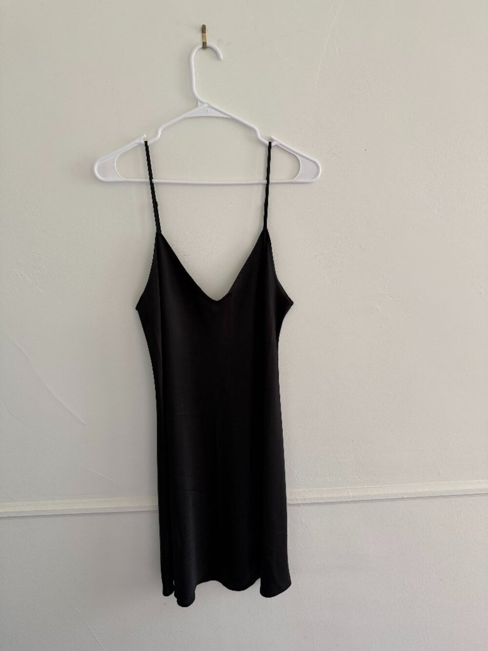 Reformation Mini Black Silk Slip Dress